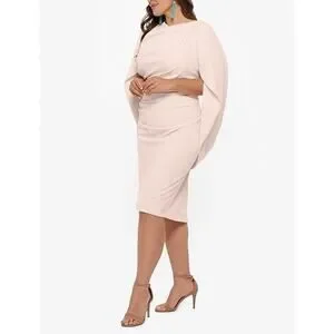 Betsy Adam Dresses Betsy Adam Cape Dress Plus Size 22w Blush